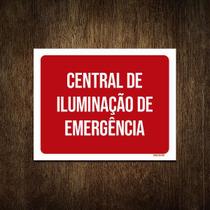 Placa Sinalização Central Iluminação Emergência 18X23