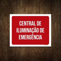 Placa Sinalização Central Iluminação Emergência 27X35