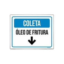 Placa Sinalização Coleta Óleo De Fritura 18X23