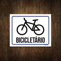 Placa Sinalização Condomínio Bicicletário 18X23 Placa Sinalização Condomínio Bicicletário 18X23