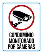 Placa Sinalização Condomínio Monitorado Câmeras 18X23 Placa Sinalização Condomínio Monitorado Câmeras 18X23