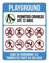 Placa Sinalização - Condomínio Playground Crianças 36X46 Placa Sinalização - Condomínio Playground Crianças 36X46