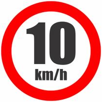 Placa Sinalização Condomínio Velocidade 20kmh Redonda 45x45 Placa Sinalização Condomínio Velocidade 20kmh Redonda 45x45