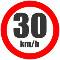 Placa Sinalização Condomínio Velocidade 30kmh Redonda 45x45 Placa Sinalização Condomínio Velocidade 30kmh Redonda 45x45