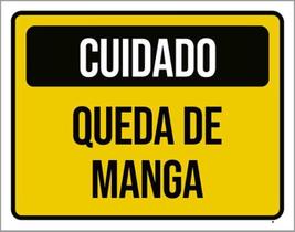 Placa Sinalização - Cuidado Queda De Manga 18X23