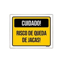 Placa Sinalização Cuidado Risco Queda De Jacas 18x23cm 5un