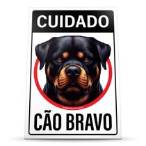 Placa Sinalização Cuidado Rottweiler Cão Bravo 20x30cm Placa Sinalização Cuidado Rottweiler Cão Bravo 20x30cm