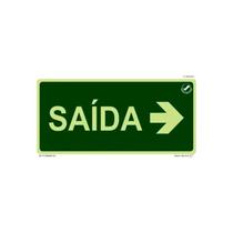 Placa Sinalização de Emergência S12D Saída Direita Fotoluminescente 16x25cm Placa Sinalização de Emergência S12D Saída Direita Fotoluminescente 16x25cm
