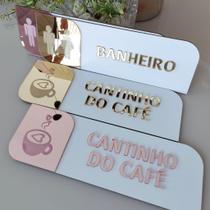 Placa Sinalização de porta em MDF com Acrílico espelhado