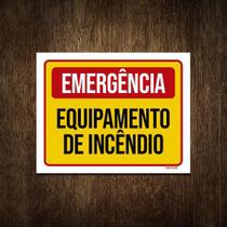 Placa Sinalização - Emergência Equipamento Incêndio 18X23