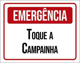 Placa Sinalização - Emergência Toque Campainha 27X35