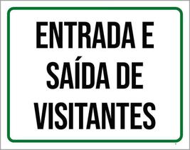 Placa Sinalização Entrada E Saída De Visitantes 18X23