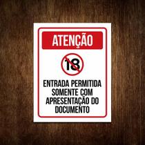 Placa Sinalização - Entrada Permitida Apenas Com Documento