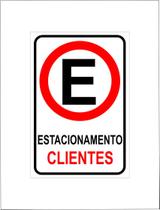 Placa sinalização estacionamento de clientes 20x30 Placa sinalização estacionamento de clientes 20x30