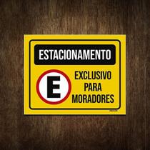 Placa Sinalização Estacionamento Exclusivo Moradores 36X46