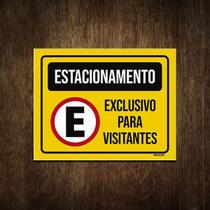 Placa Sinalização Estacionamento Exclusivo Visitantes 18X23