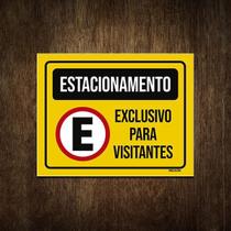 Placa Sinalização Estacionamento Exclusivo Visitantes 36X46