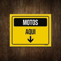 Placa Sinalização Estacionamento Motos Aqui 36X46 Placa Sinalização Estacionamento Motos Aqui 36X46