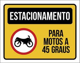 Placa Sinalização Estacionamento Para Motos A 45 Graus 27X35