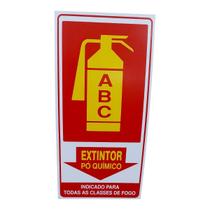 Placa SINALIZAÇÃO extintor pó ABC 15x30 CM TODAS CLASSES