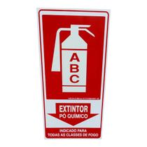 Placa Sinalização fotoluminescente extintor ABC PÓ QUIMICO