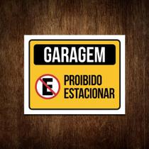 Placa Sinalização Garagem Proibido Estacionar 36X46