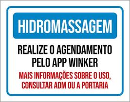 Placa Sinalização - Hidromassagem Realize Agendamento 27X35