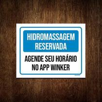 Placa Sinalização - Hidromassagem Reservada Agende 18X23