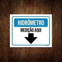 Placa Sinalização - Hidrômetro Medição Aqui 18X23