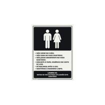 Placa Sinalização Higiene Regras Utilização Banheiro Unissex 20x15