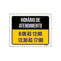 Placa Sinalização - Horário Atendimento 8 As 12 18X23