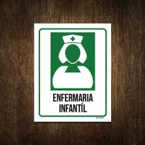 Placa Sinalização Hospitalar Enfermaria Infantíl 27X35