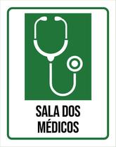 Placa Sinalização Hospitalar Sala Dos Médicos 27X35