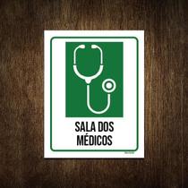 Placa Sinalização Hospitalar Sala Dos Médicos 27X35