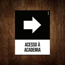 Placa Sinalização Ícone - Acesso À Academia Direita 18X23 Placa Sinalização Ícone - Acesso À Academia Direita 18X23