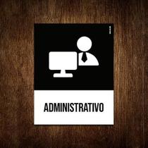 Placa Sinalização Ícone - Administrativo 18X23