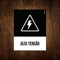 Placa Sinalização Ícone - Alta Tensão 18X23