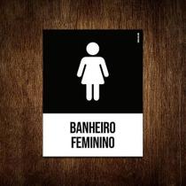 Placa Sinalização Ícone - Banheiro Feminino 18X23