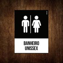 Placa Sinalização Ícone - Banheiro Unissex 18X23