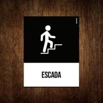 Placa Sinalização Ícone - Escada 18X23 Placa Sinalização Ícone - Escada 18X23