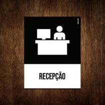 Placa Sinalização Ícone - Recepção 18X23 Placa Sinalização Ícone - Recepção 18X23