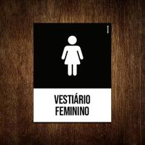 Placa Sinalização Ícone - Vestiário Feminino 18X23