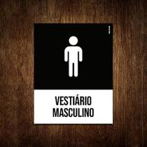 Placa Sinalização Ícone - Vestiário Masculino 18X23