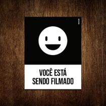 Placa Sinalização Ícone - Você Está Sendo Filmado 18X23 Placa Sinalização Ícone - Você Está Sendo Filmado 18X23