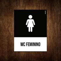 Placa Sinalização Ícone - Wc Feminino 18X23