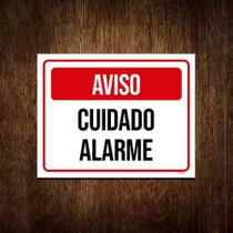 Placa Sinalização Identificação Aviso Cuidado Alarme 36X46