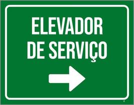 Placa Sinalização - Identificação Elevador De Serviço 27X35