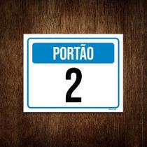 Placa Sinalização Identificação Portão 2 18x23cm 3un