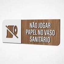 Placa Sinalização Indicativa Não Jogar Papel Vaso Sanitário