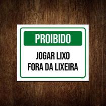 Placa Sinalização Jogar Lixo Fora Da Lixeira 18x23cm 5un Placa Sinalização Jogar Lixo Fora Da Lixeira 18x23cm 5un